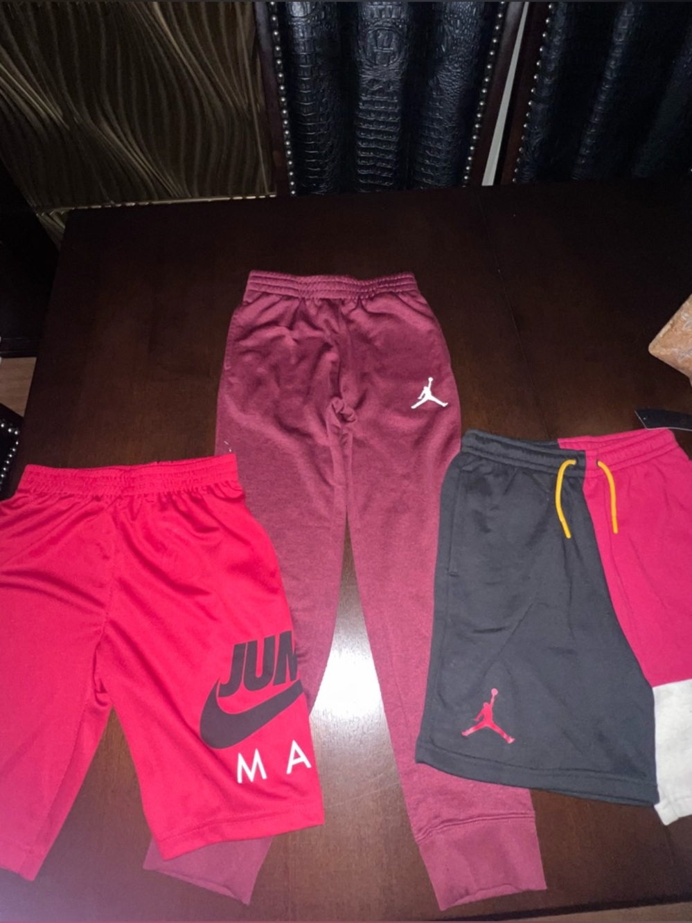 Jordan Pants and Shorts Boys 3pc  Combo Red and Black New Size Medium